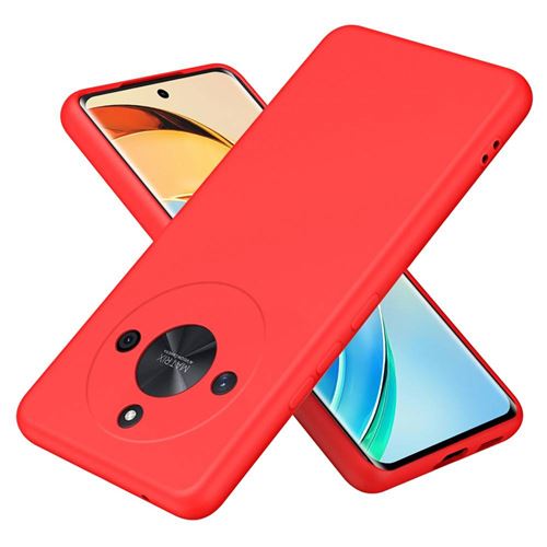 Coque pour Honor Magic 6 Lite 5G - housse etui silicone gel fine + film ecran - ROUGE - htdmobiles