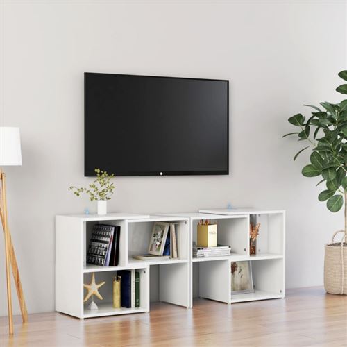 Vidaxl Blanc Meuble Tv - Brillant - Image 3