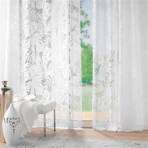 Voilage à œillets ELIZEON Blanc - 140 Cm X 280 Cm - Tissu Uni - Neuf