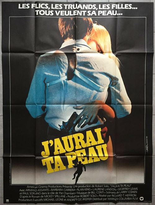 J'aurai ta peau - 1982 - ARMAND ASSANTE, Barbara Carrera - 116x158cm - Affiche de cinéma originale pliée
