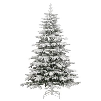 vidaXL Sapin de Noël artificiel à charnières avec neige floquée 180 cm - 1