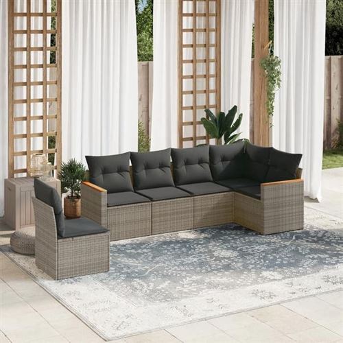 Non Communiqué Gris Salon De Jardin Modulable Vidaxl Resine Tressee 6 Pieces 62.0 X 61.5 X 69 6 Personnes