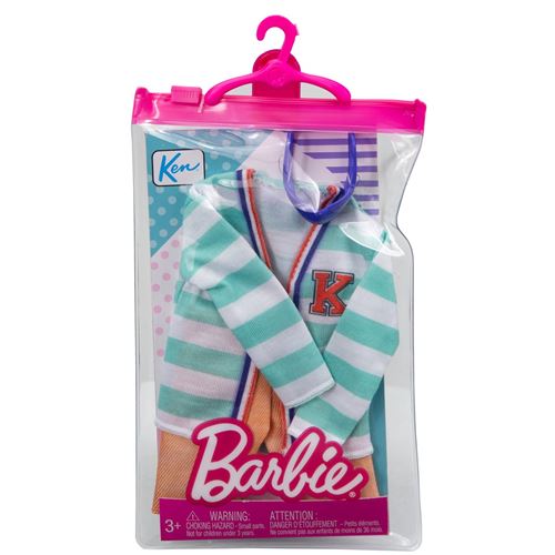 Barbie Ken Fashions Pack - THBV39 - Ensemble vêtements pour poupée Ken - Cardigan + Short + Masque