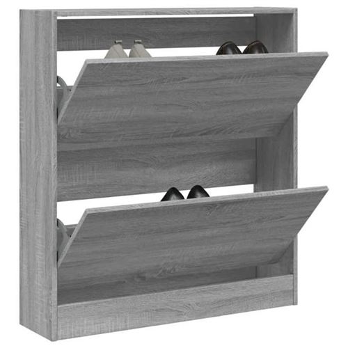 vidaXL - Meuble à chaussures - Gris - 80x21x87,5 cm - Image 3