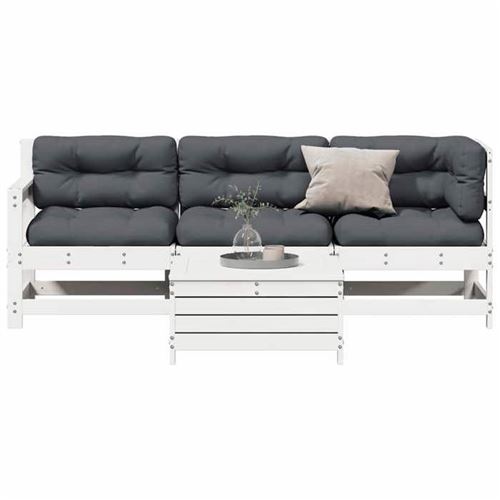 VidaXL Salon de jardin 4 pcs - Blanc