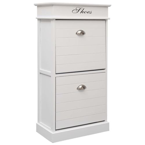 vidaXL Armoire à chaussures Blanc 50 x 28 x 98 cm Bois de Paulownia