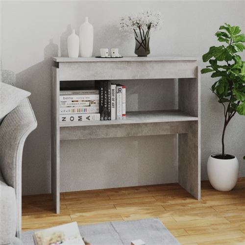 VIDAXL - Table d'appoint - 80 x 30 x 80 cm - Gris béton - Image 3