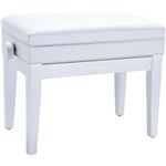 Classic Cantabile Banc De Piano Deux Places Blanc Mat - Réglable En Hauteur, Confort Optimal Pour Pianistes