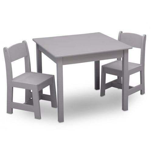 Table et deux chaises grises Signature Delta Children