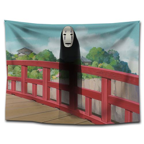 Tapisserie murale en polyester Le Voyage de Chihiro décorations pour la maison – 130*150cm (le Sans-Visage)