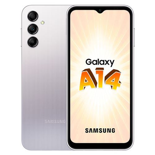 Smartphone Samsung galaxy a14 argent 6.6 pouces RAM 4 Go 128 Go