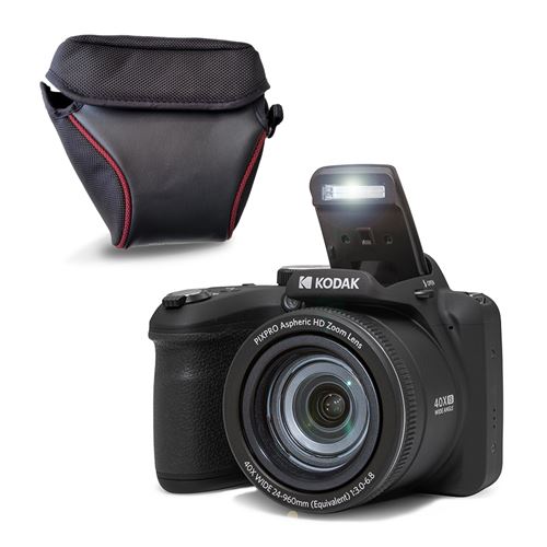 KODAK  Pixpro Astro Zoom AZ405 + Housse de Protection - Appareil Photo Num&eacute;rique Bridge, Zoom X40, Grand Angle de 24 mm, 20 M&eacute;gapixels, LCD 3, Vid&eacute;o Full HD 1080p, OIS, Pile AA -
