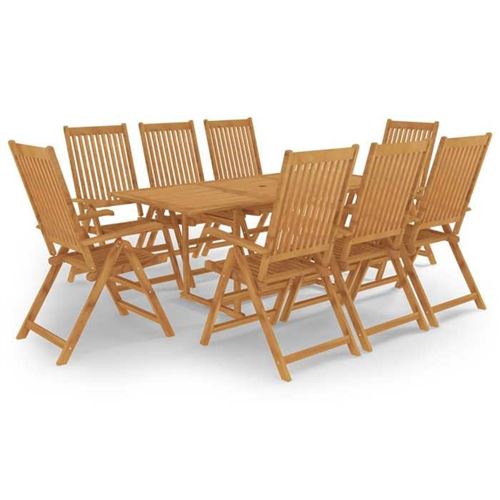 Non Communiqué Marron Vidaxl Salon De Jardin 9 Pcs Table Et Chaises De Patio Mobilier À Dîner De Jardin Ensemble De Salle À Manger D'extérieur 3059566