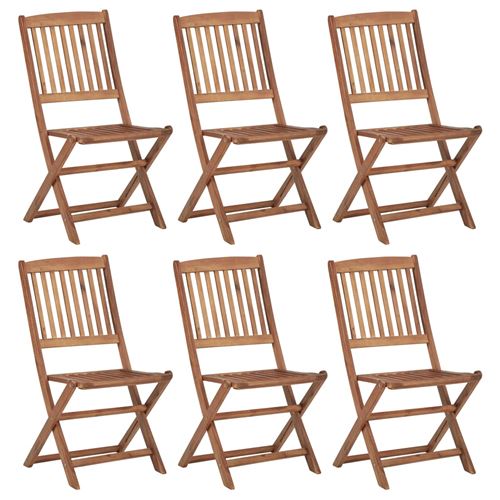 vidaXL Chaises pliables de jardin 6 pcs Bois d'acacia solide