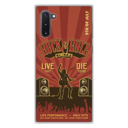 Coque en silicone imprimée compatible Samsung Galaxy Note 10 Rock and roll
