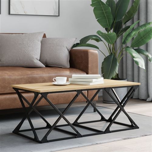 vidaXL - Table d'appoint - Moderne - Chêne Sonoma - Bois - Image 3