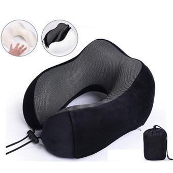 Oreiller De Voyage En Mousse Mémoire De Forme TZEKING - Confort 360°, Réglable, Avec Masque Et Bouchons D'oreilles