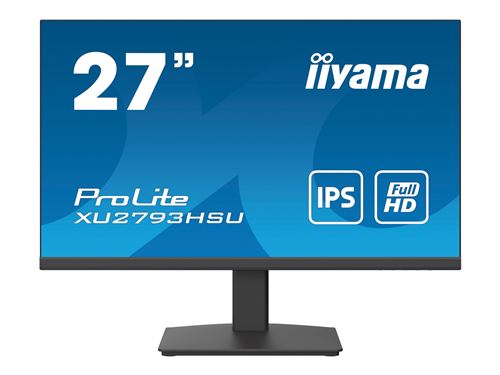 iiyama ProLite XU2793HSU-B4 - Écran LED - 27 - 1920 x 1080 Full HD (1080p) @ 75 Hz - IPS - 300 cd/m² - 1000:1 - 4 ms - HDMI, VGA, DisplayPort - haut-parleurs - noir mat