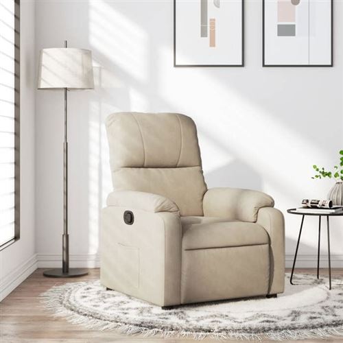 Non Communiqué Beige Vidaxl Fauteuil Réglable Tissu Microfibre Crème