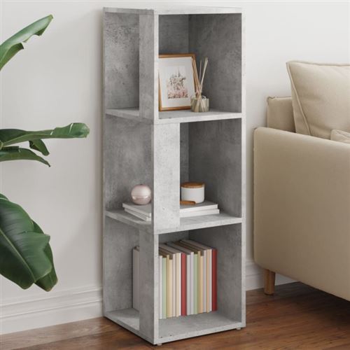 vidaXL Armoire d'angle Gris béton 33x33x100 cm Bois d'ingénierie