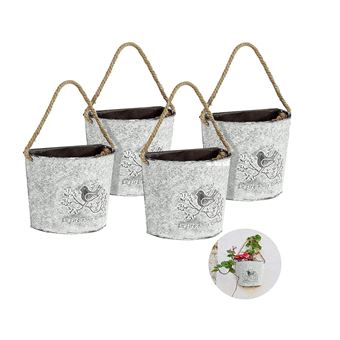 Pot de fleurs Pots en Terre Cuite, 5 pcs Pots de Fleurs en Terre 10cm avec Trou de Drainage - 1