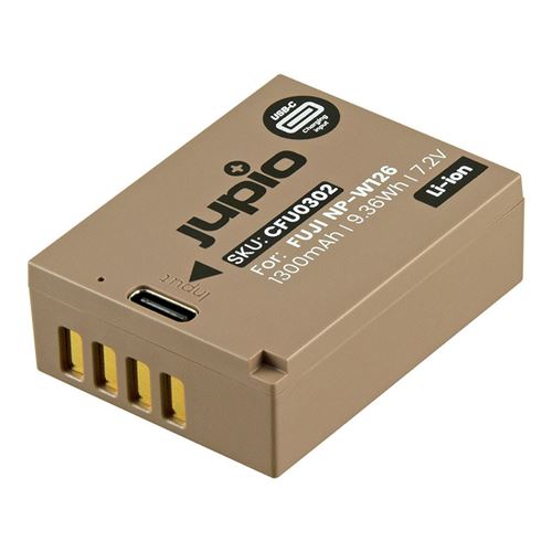 Jupio batterie compatible avec fujifilm np-w126s ultra usb-c