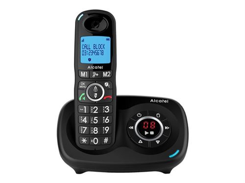 Alcatel XL595B Voice - Téléphone sans fil - système de répondeur avec ID d'appelant - (conférence) à trois capacité d'appel - noir