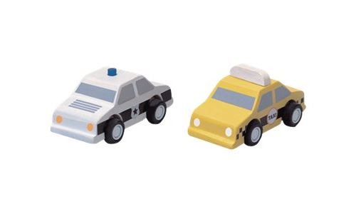PlanToys - City Taxi & Police Car