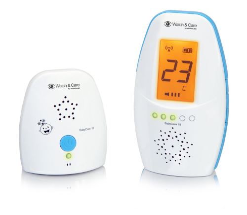 Audioline Baby Care 18 - Portable - système de surveillance pour bébés - 12 canaux - blanc/bleu