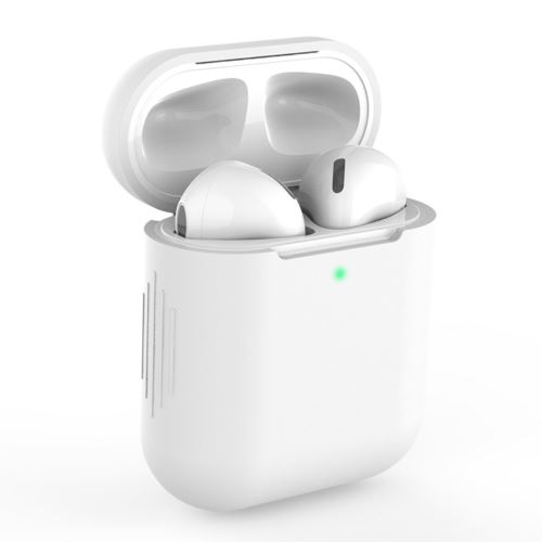 Coque en silicone avec chargement sans fil blanc pour votre Apple AirPods (2019)/(2016)