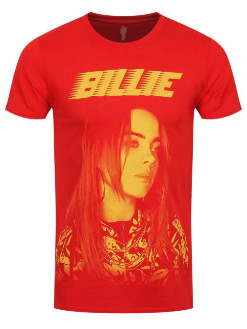 Billie Eilish T-Shirt Racer Logo Jumbo Homme Rouge - Taille M