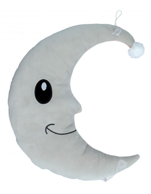 Peluche veilleuse lune grise et rose atc
