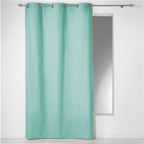 Rideau a oeillets 140 x 240 cm coton uni panama Menthe