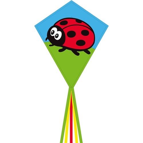 Invento cerf-volant monoplace Eddy Ladybug 58 x 70 cm bleu / vert
