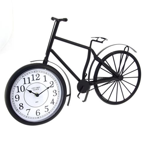 Pendule décorative Vélo - L. 49 cm - Métal