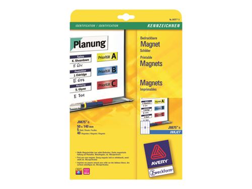 Avery Printable Magnets - étiquettes magnétiques - 40 unités