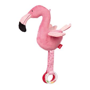 sigikid, Fille, Peluche d'Éveil avec Hochet, Flamant Rose, PlayQ, Rose, 41915