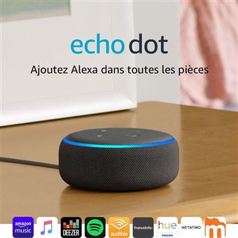 Echo Dot (3rd Generation) - Haut-parleur intelligent - Bluetooth,  Wi-Fi - Charbon - Enceinte centrale - Achat & prix