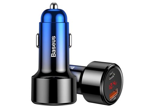Chargeur Allume-Cigare USB et USB-C QC&PD Baseus Magic - 45W - Bleu / Noir