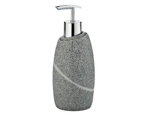 Distributeur de Savon Gris en Polyester Aspect Pierre Naturelle