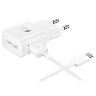 Chargeur secteur rapide USB-C 2A Samsung + Câble USB Blanc