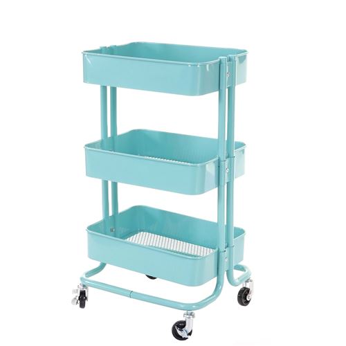 Chariot de cuisine MENDLER HWC-C64, métal, 79x44x35cm bleu clair