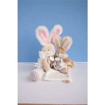 LAPIN DE SUCRE rose Pantin avec doudou