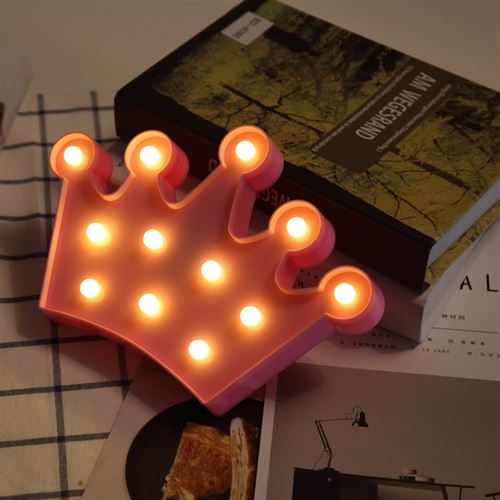 Lampe Décorative Couronne Veilleuse LED Lumière Blanc Chaude Rose - YONIS