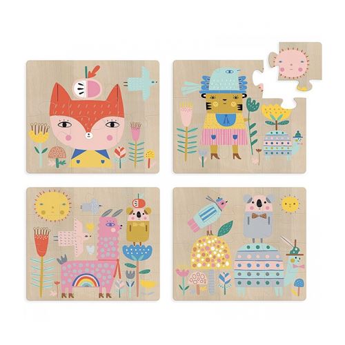 VILAC 4 houten puzzels Suzy Ultman 2 jr+