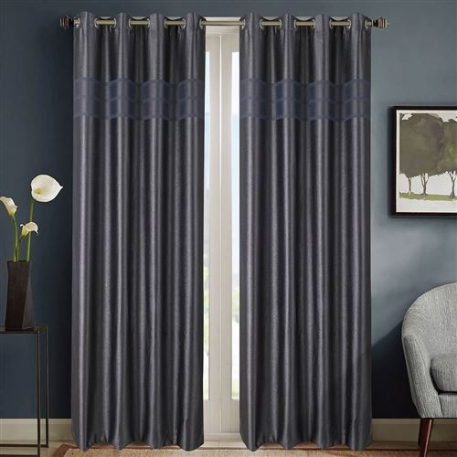 Paire rideaux occultant Orion - gris-anthracite - Dimensions : 140x260cm