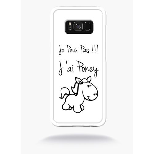Coque Citation Poney Blanc Compatible Samsung S8+ Bord Transparent