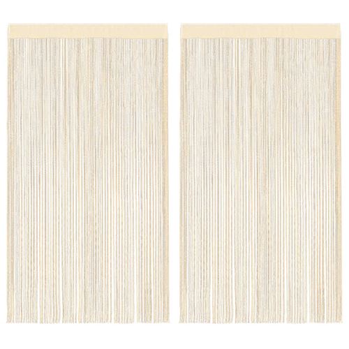vidaXL Rideau en fils 2 pcs 140 x 250 cm Crème