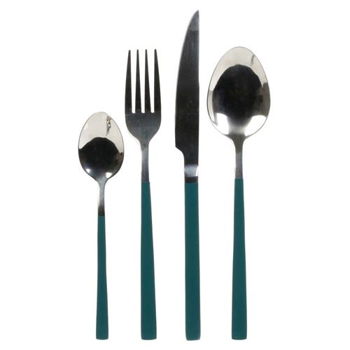 Ménagère inox design Teoda - 16 Pièces - Vert canard