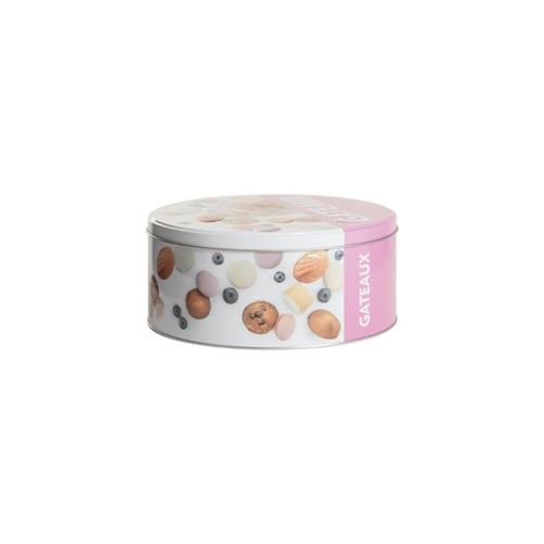 Boîte à Biscuits Ronde Relief III 20cm Rose